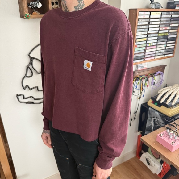 Carhartt Port Cropped Boxy Long Sleeve Pocket Tee ~ Size Small - Picture 2 of 7